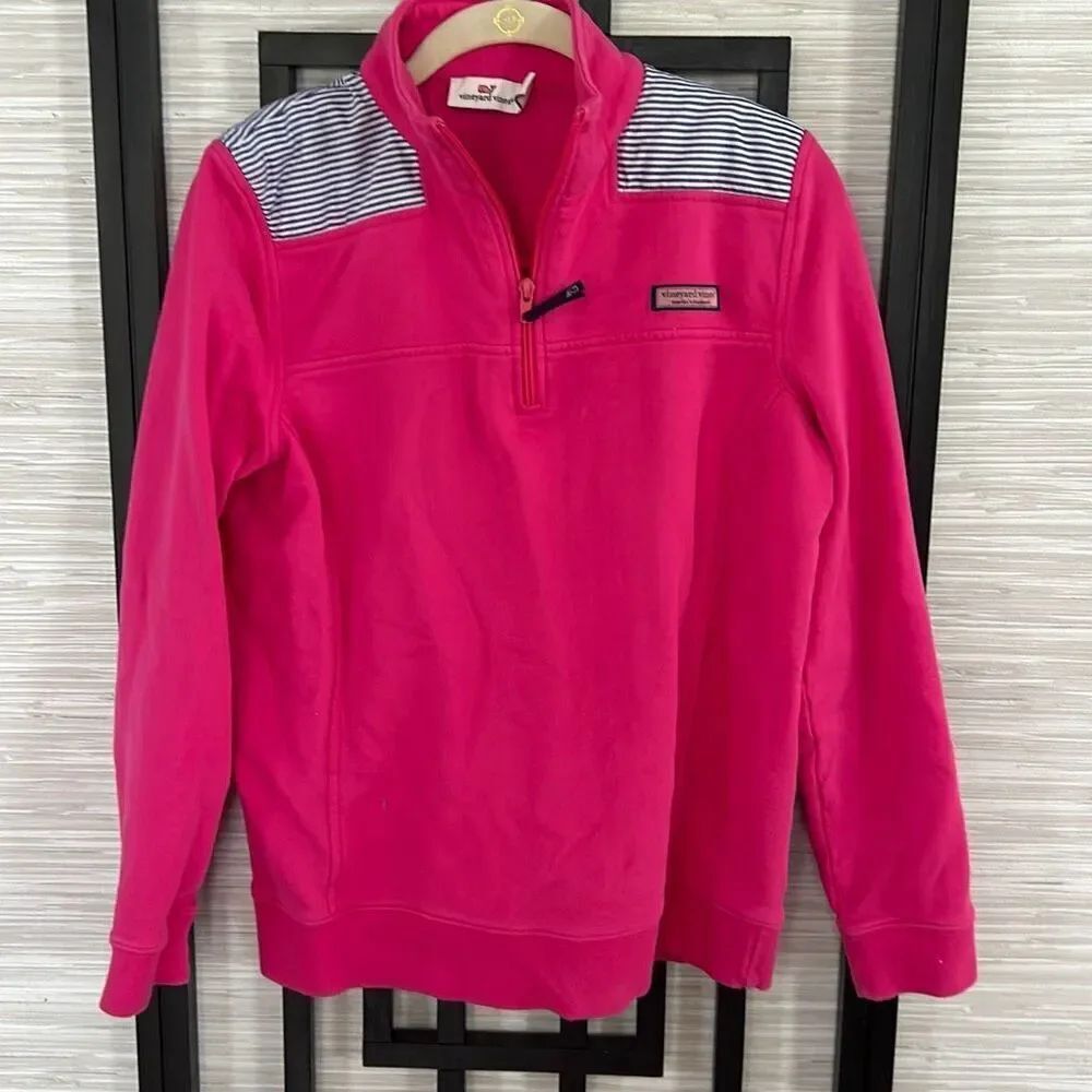 Vineyard Vines pink and blue zippered sweatshirt size M